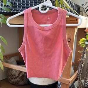 SO Pink Ribbed Tank Top